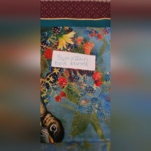 Colorful Bird and Berry Fabric Panel
